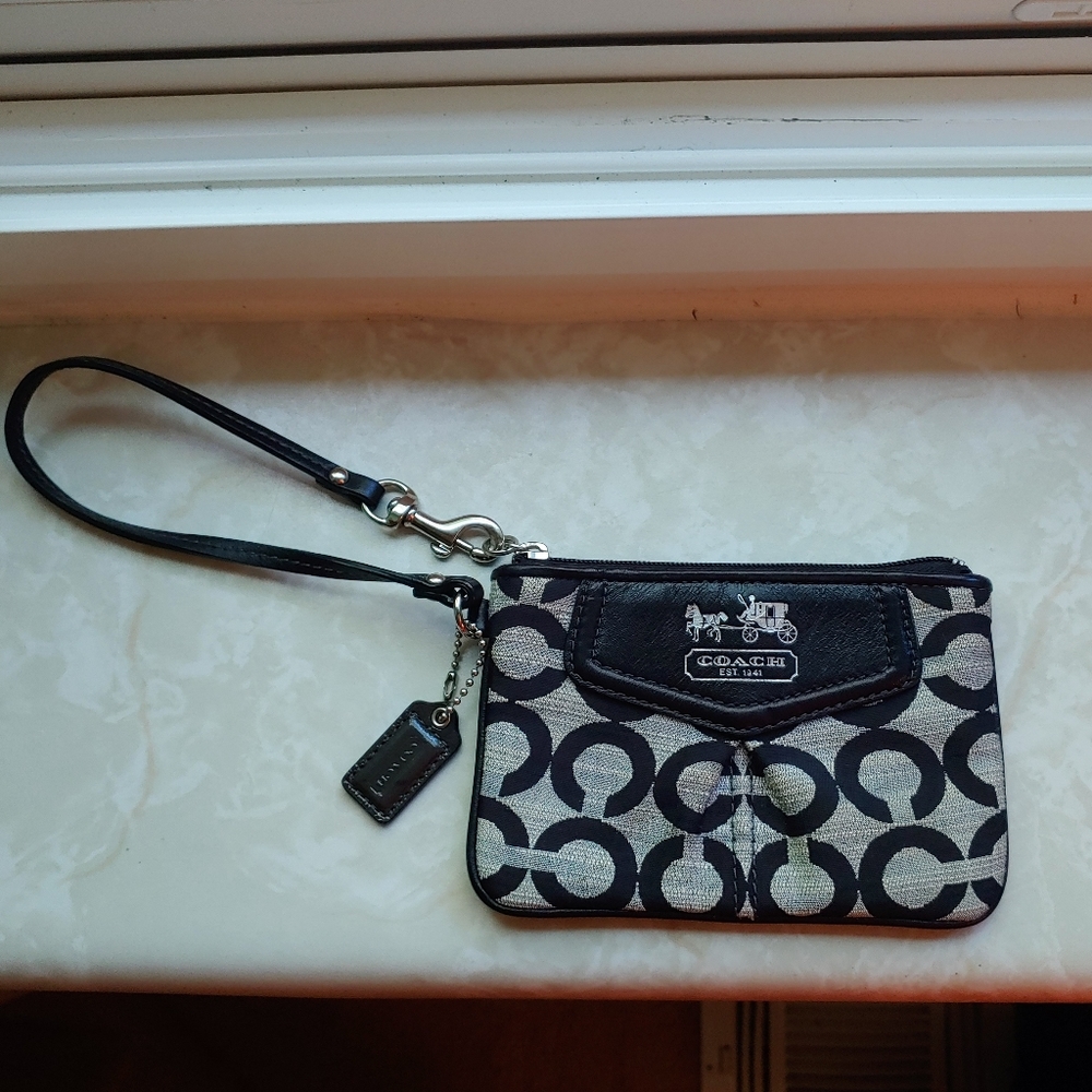 Pleated Coach Wristlet